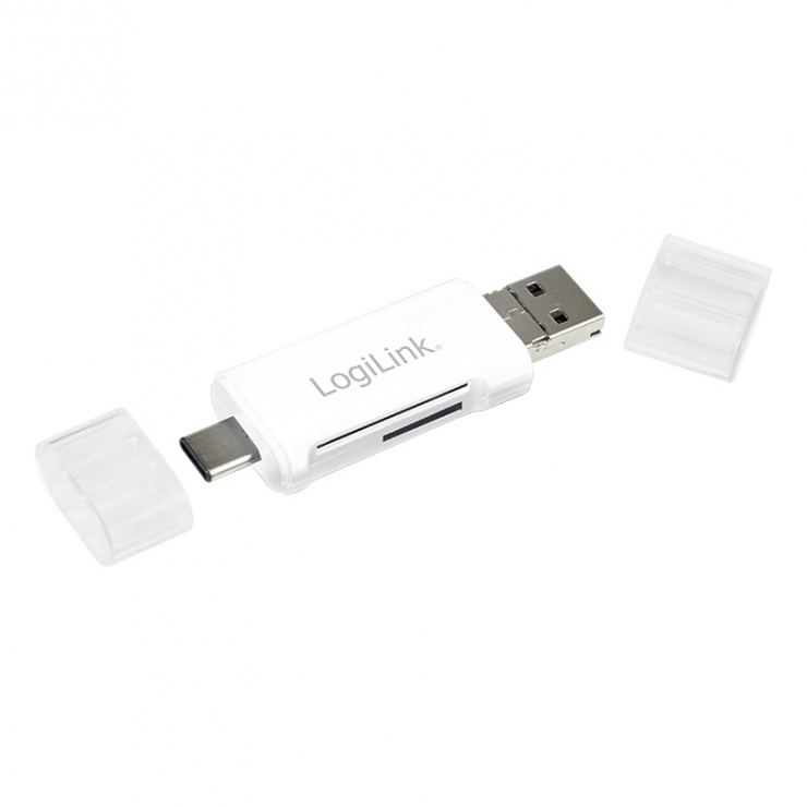 Imagine Cititor de carduri USB-C/USB-A/micro USB-B la SD/micro SD/MMC, Logilink CR0041